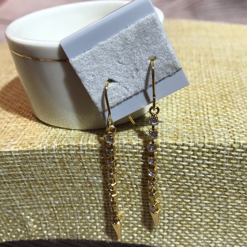 Dangling Rhinestone Earrings - Picture 2 of 4